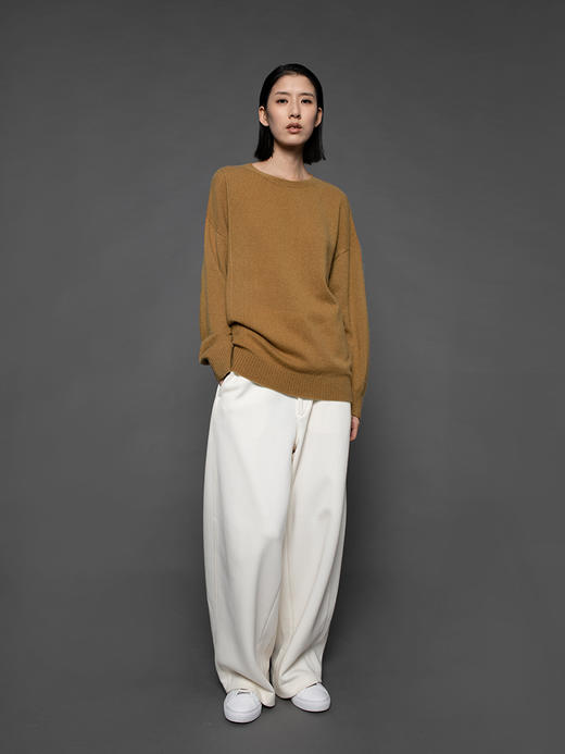 322工房纯羊绒衫女新款秋冬圆领宽松套头长袖针织衫外穿毛衣定制 商品图4