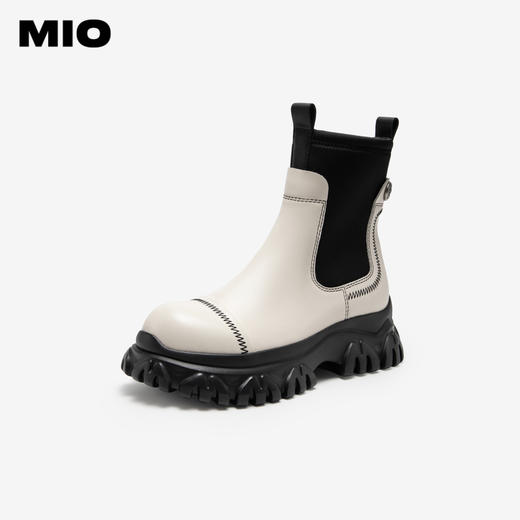 MIO米奥冬季圆头中跟休闲靴潮流运动酷感厚底切尔西靴女靴M235614401 商品图1