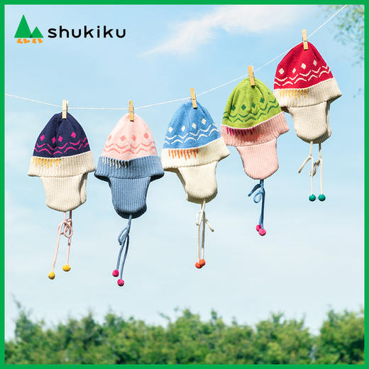 *【清仓特价】shukiku儿童拼色帽子女童护耳毛绒针织保暖毛线帽新款秋冬季男孩 商品图5