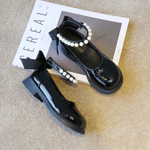 「两色可选！法式优雅风」小虎星2023春秋新款儿童单鞋 女童黑色小皮鞋玛丽珍软底女孩公主鞋童装 商品图2