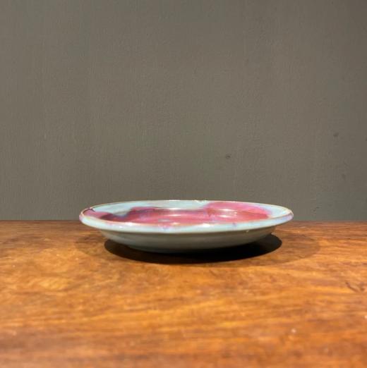 紫斑天青釉钧窑折沿盘，顺丰包邮 商品图1
