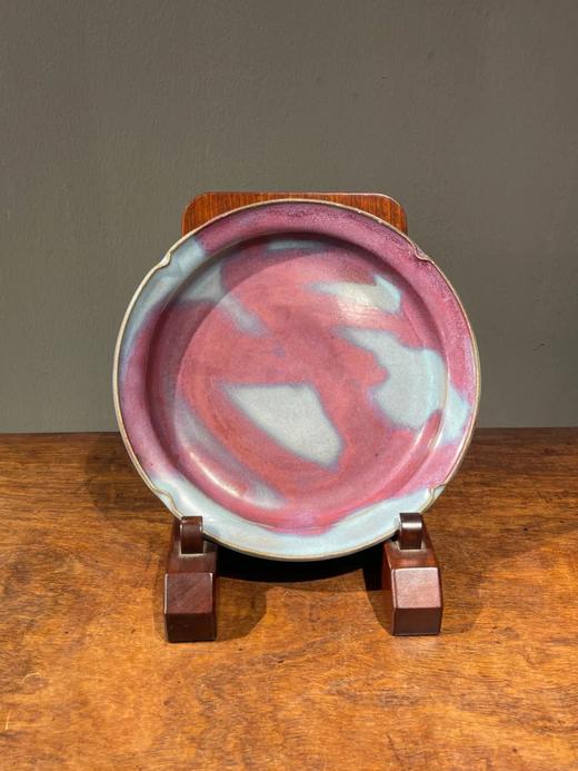 紫斑天青釉钧窑折沿盘，顺丰包邮 商品图6