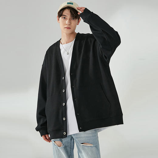 【一口价】【新款DSK】大依优型大码毛衣开衫外套针织衫休闲弹力男宽松加肥加大码秋装上衣胖子 商品图0