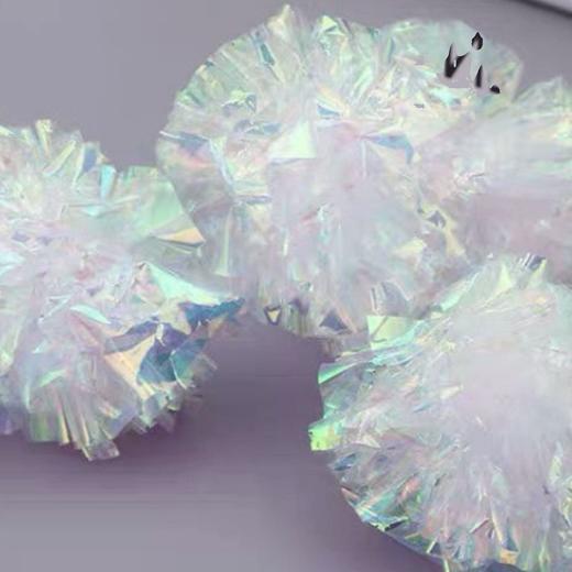 炫彩逗猫响纸球水晶花猫咪玩具解闷趣味宠物玩具塑料5cm/个 商品图2