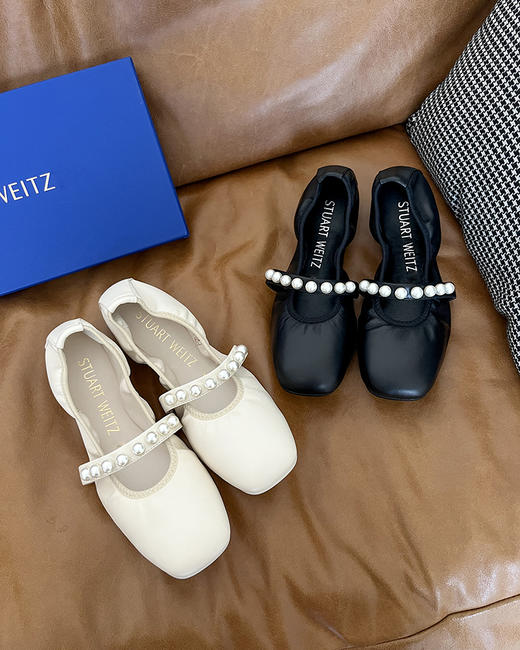 【大促，不退不换】 SW家 温柔好穿平底芭蕾舞鞋 珍珠扣袢平底鞋 2色 BZ1099 商品图2