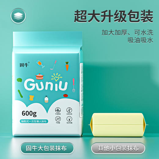 「抽取壁挂式！干湿两用」一次性懒人抹布 厨房用品干湿两用加厚吸水吸油清洁工具 商品图1