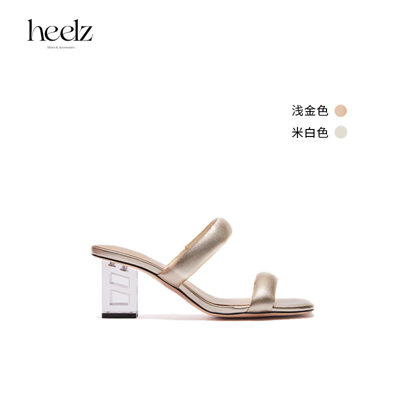 heelz设计师鞋履｜原创6公分H跟羊皮绵柔条带凉鞋
