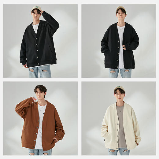 【一口价】【新款DSK】大依优型大码毛衣开衫外套针织衫休闲弹力男宽松加肥加大码秋装上衣胖子 商品图3