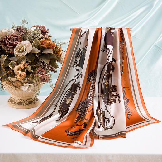 中信银行专供 鑫缘 真丝素绉缎长巾 HA4699 商品图1