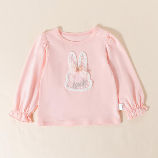 贝贝怡童装春秋款女童甜美可爱长袖T恤宝宝卡通兔子上衣秋装ZB3CS008 商品图6