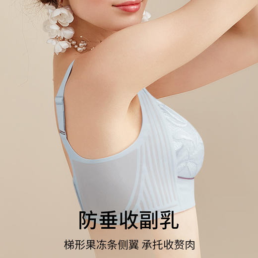 无痕软支撑防下垂美背收副乳内衣女薄款无钢圈调整型大胸显小文胸  郁金软软 商品图4