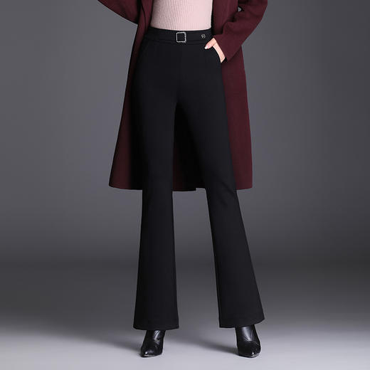 MYX-HWM-8901-Y，高腰喇叭裤女秋冬季2021新款加绒保暖棉裤休闲女装裤微喇裤长裤 商品图4