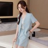 娜璐多 韩版小香风短袖套装2023早秋新款休闲薄款时尚气质阔腿短裤两件套 商品缩略图3