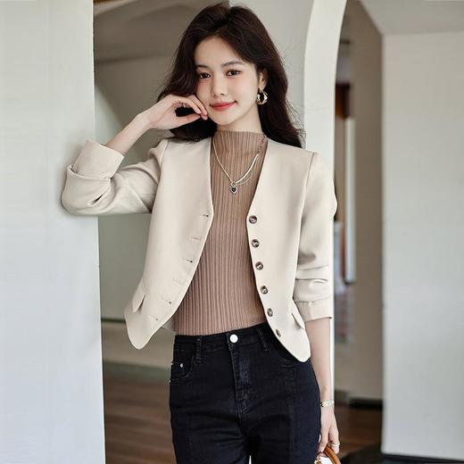 娜璐多 休闲短款西装外套女2023新款小香风百搭气质秋季高级感小西服上衣 商品图2