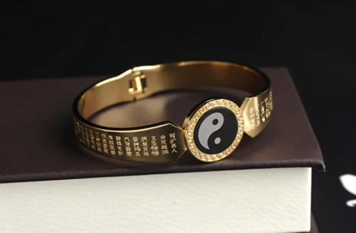 金光钛钢手镯，钛钢真空电镀 商品图3