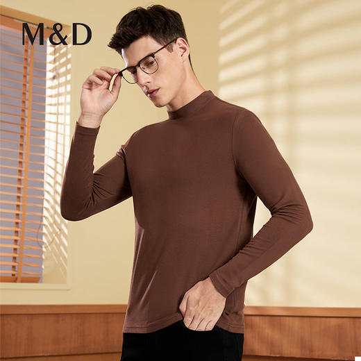 MD名盾男士长袖圆领t恤打底羊毛衫秋季新品保暖商务休闲套头衫男 商品图2