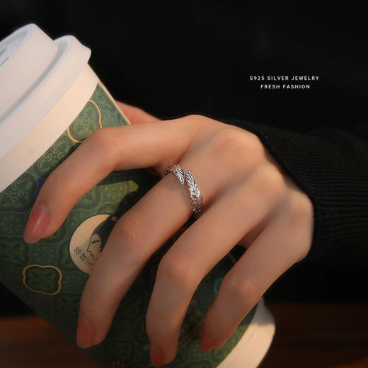 【夏叶】S925银叶子开口戒指【YXS-YK0016】 商品图3