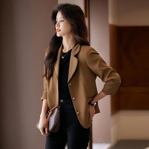 娜璐多 小香风撞色小西服外套女韩版气质简约西装通勤约会百搭款2023秋款 商品图3