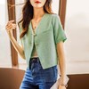 娜璐多 绿色短款小个子西装外套女夏季薄款高级感短袖气质名媛小香风西服 商品缩略图0