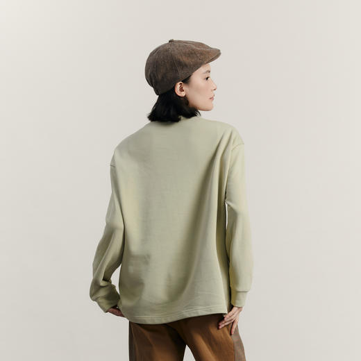 谜底中长款卫衣女2023冬新品复古特色绣花圆领宽松套头234MV1550 商品图2