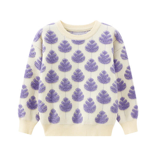 笛莎Deesha 童装女童针织衫2023冬新款圆领立体工艺毛衫 商品图4