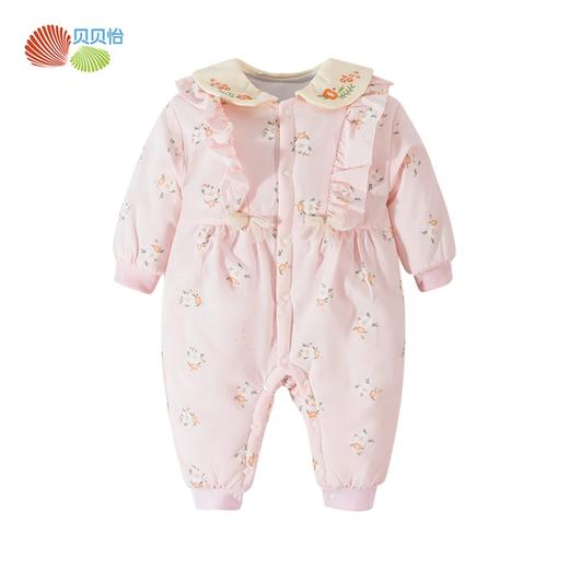 贝贝怡童装秋冬新款婴幼儿夹棉前开连体衣保暖厚实宝宝外衣冬装ZB4CL002 商品图5