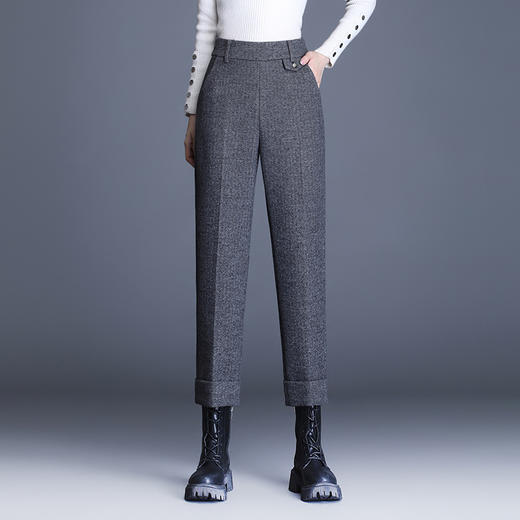 MYX-KDFY-8665-Y羊毛呢靴裤秋冬季新款小脚裤气质优雅女装哈伦裤厚款呢料裤子女 商品图2