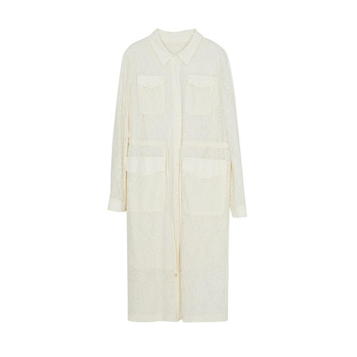 谜底衬衫式连衣裙长袖2023冬新品复古浪漫设计感中长裙234ML1573 商品图4