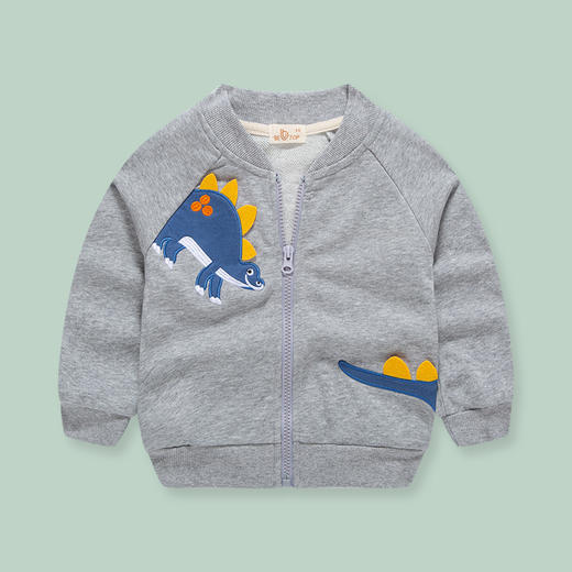 「两色可选！卡通恐龙款」秋装拉链衫男童外套 新款洋气棒球服儿童上衣休闲宝宝夹克开衫童装 商品图1
