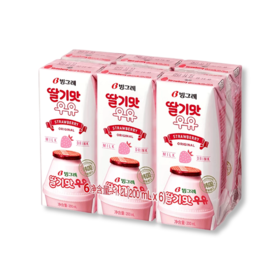 【盒】宾格瑞 草莓味牛奶200ml*6 