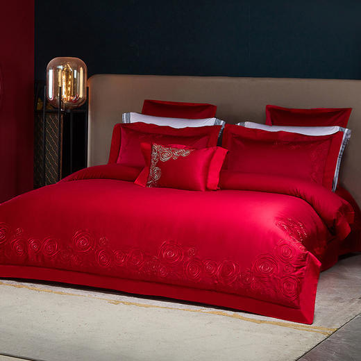 多喜爱 婚庆床上用品四件套 臻爱/鸿运当头/幸福绽放（红）/为爱绽放 cs 商品图4