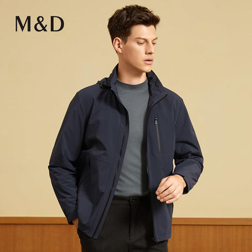 【三防面料】MD名盾秋季夹克男抗皱防水商务行政风连帽外套91567 商品图2