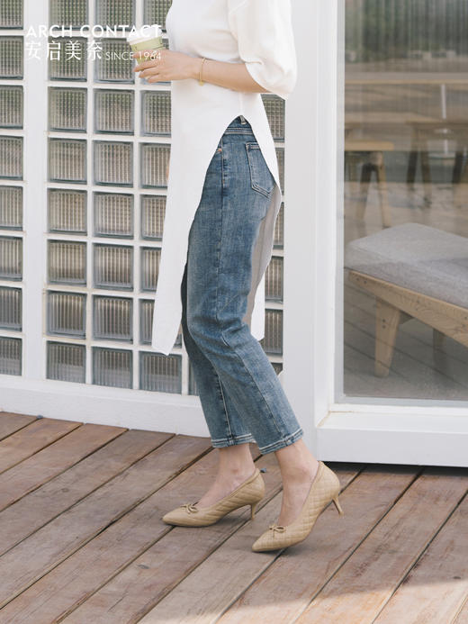 ARCHCONTACT安启美奈细跟尖头蝴蝶结女鞋52810-1 商品图2