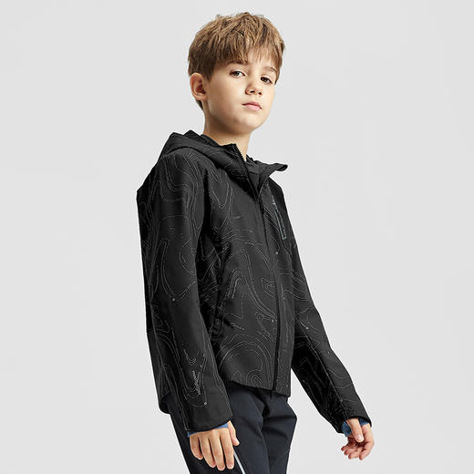 【专属】moodytiger儿童外套23年秋季新款男童防泼水透气连帽户外运动外套 M33110801 商品图3