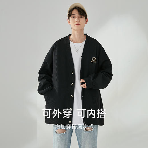 【一口价】【新款DSK】大依优型大码毛衣开衫外套针织衫休闲弹力男宽松加肥加大码秋装上衣胖子 商品图2