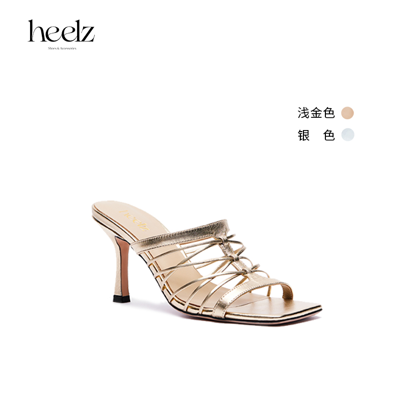 heelz设计师手工鞋履｜Liz80mm条带穆勒真皮手工小众设计罗马凉鞋
