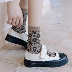 都市丽人时尚系列精梳棉袜子中筒袜中厚款女士常规袜LC3EC1