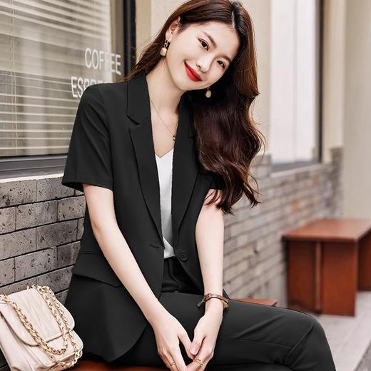 娜璐多 时尚短袖西装外套女夏薄款2023新款高级感休闲西服气质女神上衣OL 商品图3