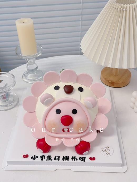 小海狸露比loopy粉狮子立体蛋糕-低糖处理无添加 商品图0