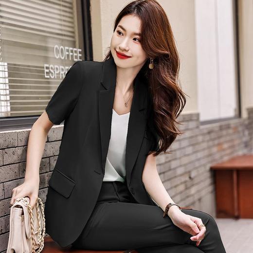 娜璐多 时尚短袖西装外套女夏薄款2023新款高级感休闲西服气质女神上衣OL 商品图1