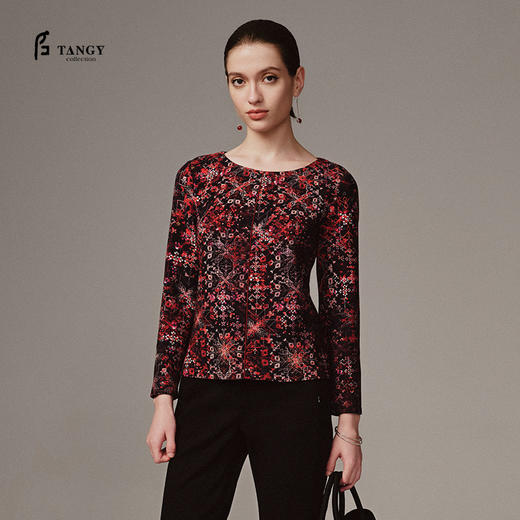 TANGY Collection天意高端2023秋季新品商场同款女士上衣 商品图0