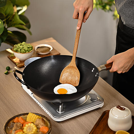 【神田KANDA】铁神3代中华炒锅 纤维纹30cm/33cm（含锅盖） 商品图2