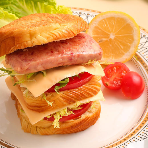 【更轻快的吃肉体验】猪掌门火腿午餐肉片 三明治早餐手抓饼汉堡百搭美味 小袋包装方便即食 40g*8片/盒 商品图2