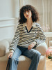 OLrain欧芮儿条纹卫衣女初秋2023年新款宽松复古爱心刺绣套头上衣 商品缩略图0