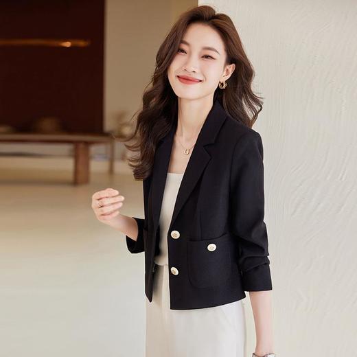 娜璐多 小个子短款外套女长袖修身时尚百搭上衣2023年秋季新款显瘦小西服 商品图3