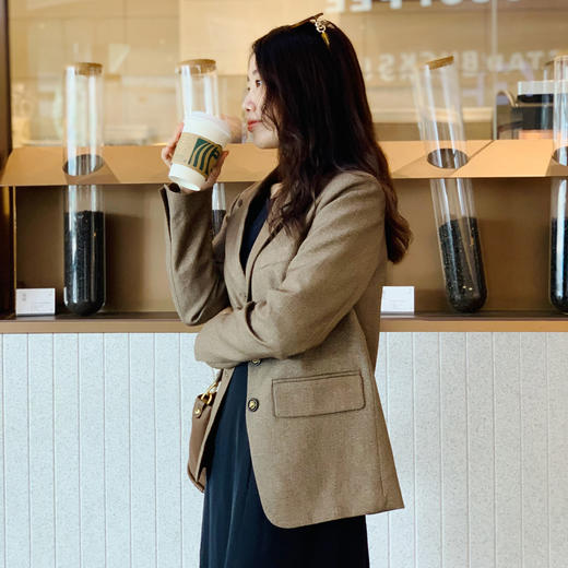 【百图lulu定制】【摩卡西装】可穿十年的 高级优雅 好质感 长袖西装 商品图0