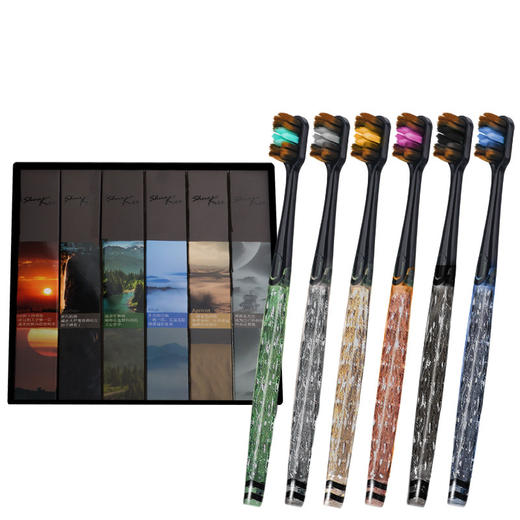 捡漏6只装/29.9！【出门旅游家用必备】超细软毛成人宽头彩晶柄，6支独立礼盒装抖快爆品高档轻奢牙刷，旅游家用超便捷。让你的牙齿得到全方位的呵护，无论是在家中还是旅途中，都能享受到高品质的口腔清洁！ 商品图4