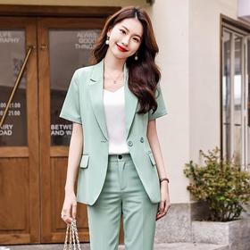 娜璐多 时尚短袖西装外套女夏薄款2023新款高级感休闲西服气质女神上衣OL