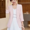 娜璐多 高级感通勤无领珍珠小西服女新中式小香风短款百搭2023新款薄款女 商品缩略图4