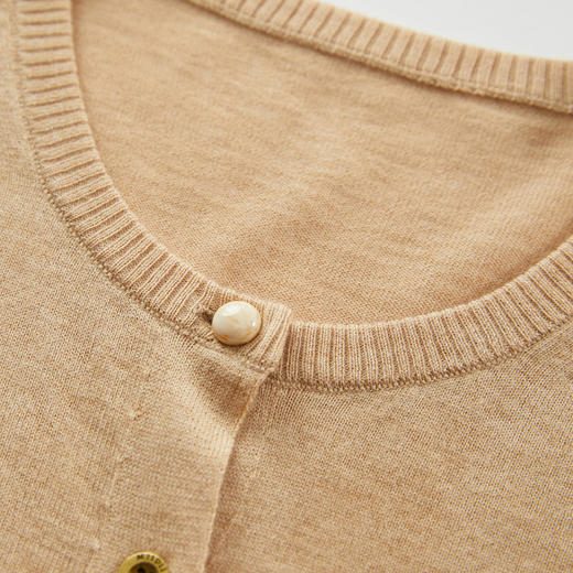 谜底短款针织开衫女2023冬季新品简约时尚百搭针织衫女234MZ1993 商品图2